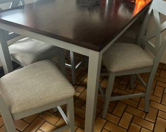 New Wood and Grey Dining Table and 5 Chairs