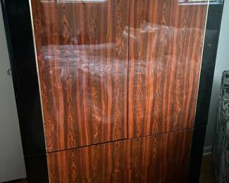 Nice Wood and Black Lacquer Armoire