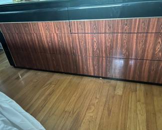 Nice Wood and Black Lacquer Dresser