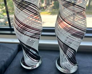 Pair of Spun Glass Vases