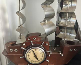 Vintage Wood and Metal Skip Clock