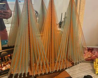 Cool 70’s Wood and String Art Ship