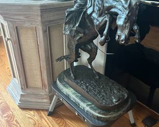 Frederic Remington Bronze on Marble Base