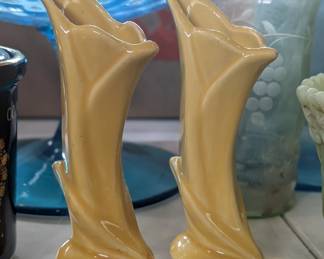 Pair of Yellow Shawnee Bud Vases