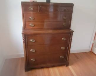 Chest, solid wood with custom glass top 39"w x 20" D 54"H