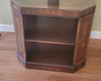 Leather top Book Table 25"H 26"W 21"D
