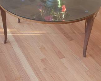 Drop leaf Coffee table with custom glass top 36" Diameter