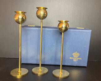 Vintage Skultuna brass candlesticks