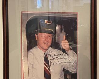 Signed President Bill Clinton framed photograph