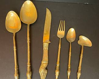 Thailand Dragon Head bronze ware cutlery set
