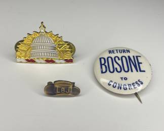 Vintage political military pins buttons