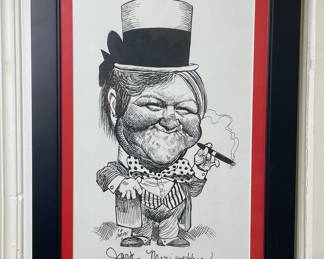 Vtg caricature John Thompson "Jack" Meriwether