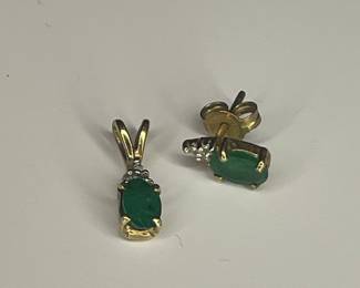10k gold pendant & earring
