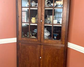 Antique corner hutch