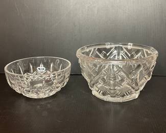 Tiffany & Co crystal bamboo and Waterford crystal bowls