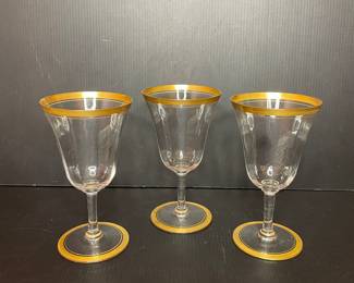 Vtg gold rimmed goblets