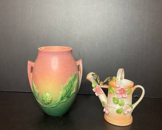 Roseville pottery vase & Thames Japan watering can