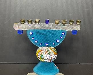 Art glass menorah