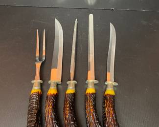Vintage Flint Stainless Vanadium Faux Carving set