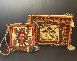 Vintage wool carpet tapestry bags