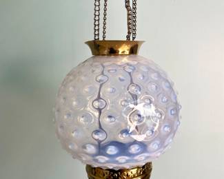 Hobnail vintage chain lamp