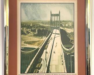 1936 Triborough Bridge New York City Richard Sargent Framed print