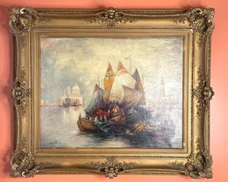 Oil painting sign E.A. Allen