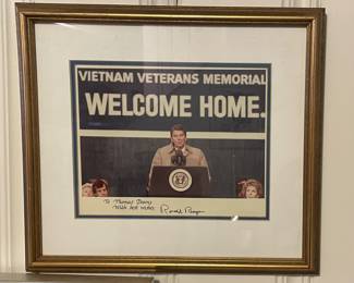 Signed President Ronald Reagan framed photograph