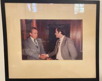 Framed President Richard Nixon photograph