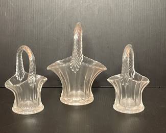 Vtg glass baskets
