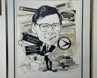 Vtg New Jersey caricature cartoon