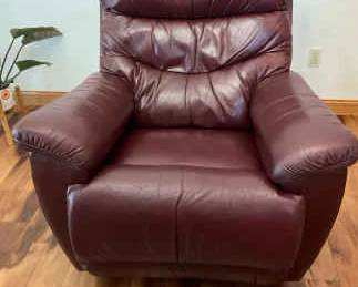 LaZboy Maroon Leather Manual Recliner
