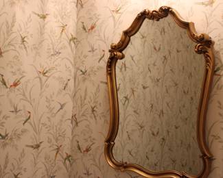 Baroque style gold framed mirror - 27" x 19.5"