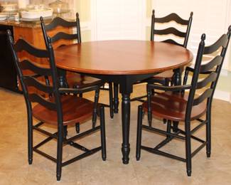 Gat Creek cherry table with black legs (2 - 12" leaves included)