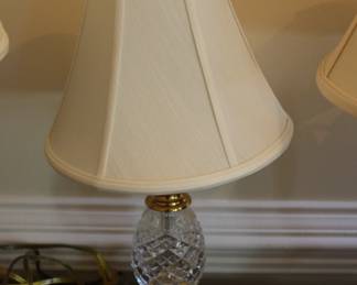 Waterford cut glass pineapple lamp, 22" high