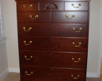 Owen Suter fine furniture mahogany highboy chest with drawers