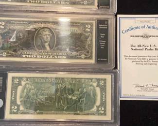 U. S. National Park $2 Bills From Bradford Exchange