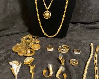 Gold Costume Jewelry Lot