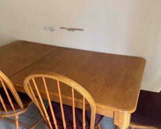 Country Style Table With Four Matching Chairs