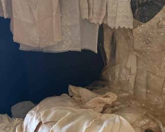 Old Wedding Dress And Childrens Clothes