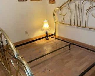 King Brass Bed And Lamp