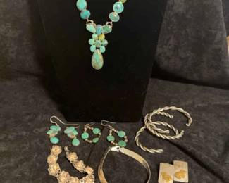 Silver Necklace Earrings And More