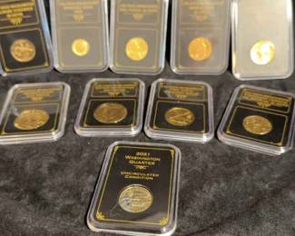24K Gold Highlighted Coins