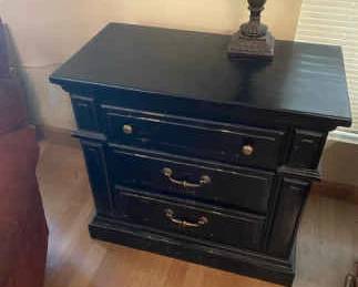 Three Drawer Cabinet And Lamp