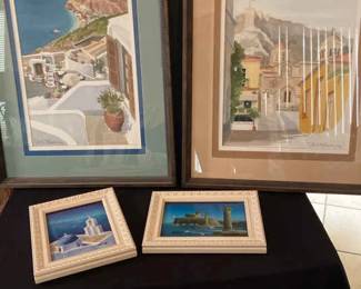 Greek Watercolor And Oil Paintings