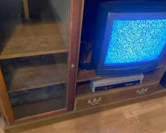 Panasonic Tube TV, Cd Dvd Player And Entertainment Center