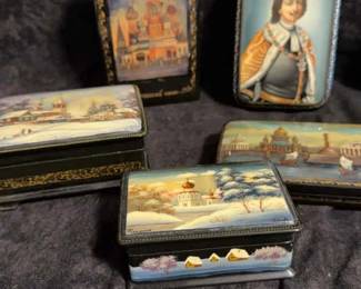 Russian Hand Painted Trinket Boxes 2