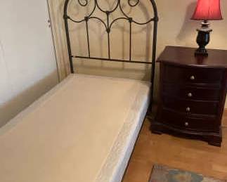 Terrific Twin Bed, Nightstand, and Lamp