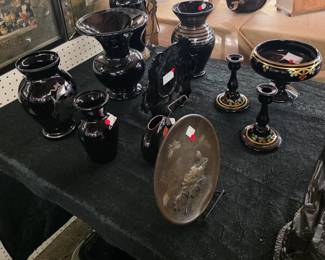 Decorative black glassware