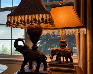Elephant motif lamps